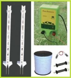 Powerful 12 Volt Electric Fence Kit - Energiser, posts, tape and gate.  Just add a battery.